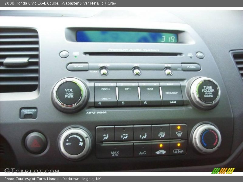 Alabaster Silver Metallic / Gray 2008 Honda Civic EX-L Coupe