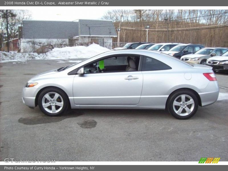 Alabaster Silver Metallic / Gray 2008 Honda Civic EX-L Coupe