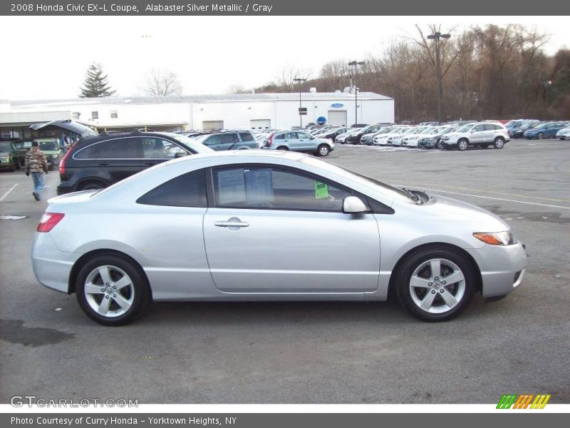 Alabaster Silver Metallic / Gray 2008 Honda Civic EX-L Coupe