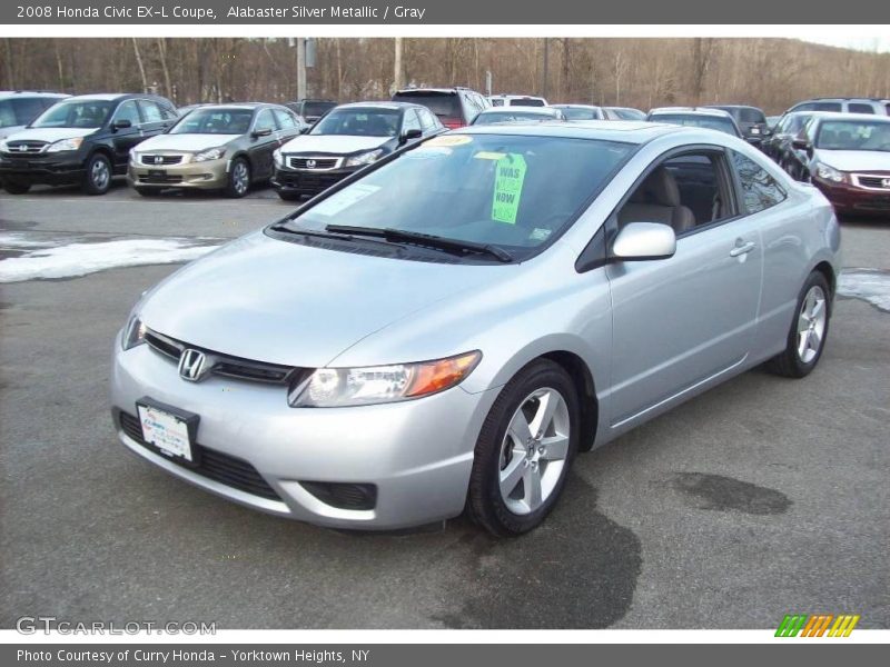 Alabaster Silver Metallic / Gray 2008 Honda Civic EX-L Coupe