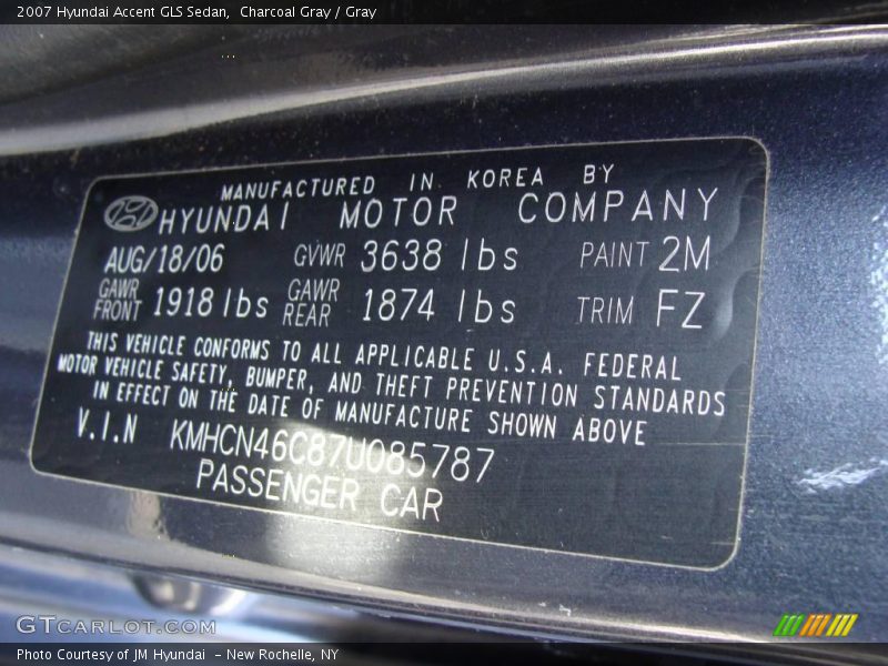 Charcoal Gray / Gray 2007 Hyundai Accent GLS Sedan
