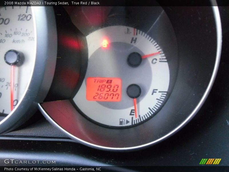 True Red / Black 2008 Mazda MAZDA3 i Touring Sedan