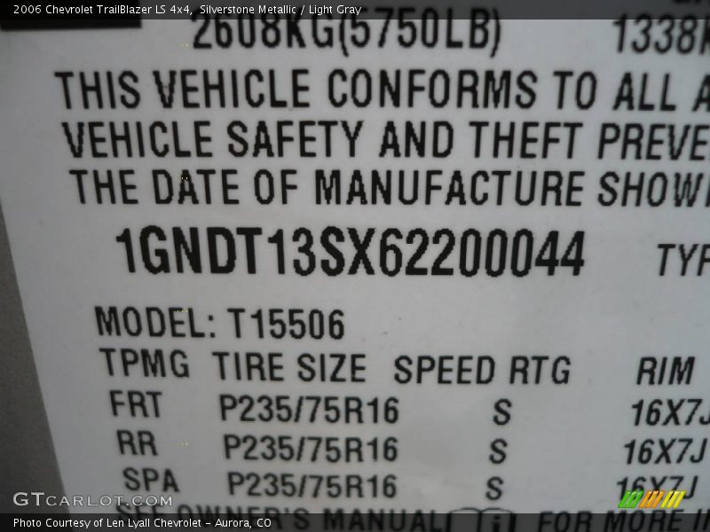 Silverstone Metallic / Light Gray 2006 Chevrolet TrailBlazer LS 4x4