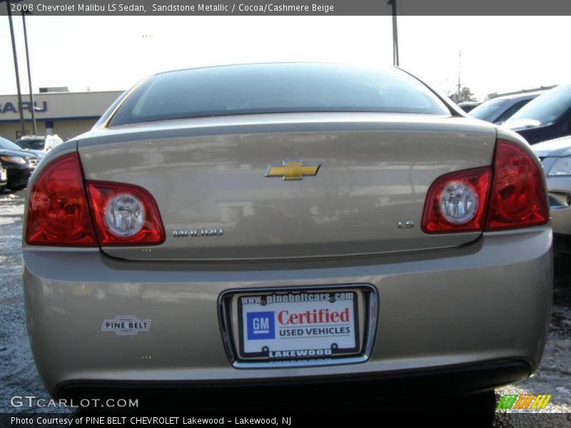 Sandstone Metallic / Cocoa/Cashmere Beige 2008 Chevrolet Malibu LS Sedan