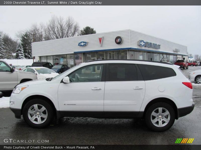 Summit White / Dark Gray/Light Gray 2009 Chevrolet Traverse LT