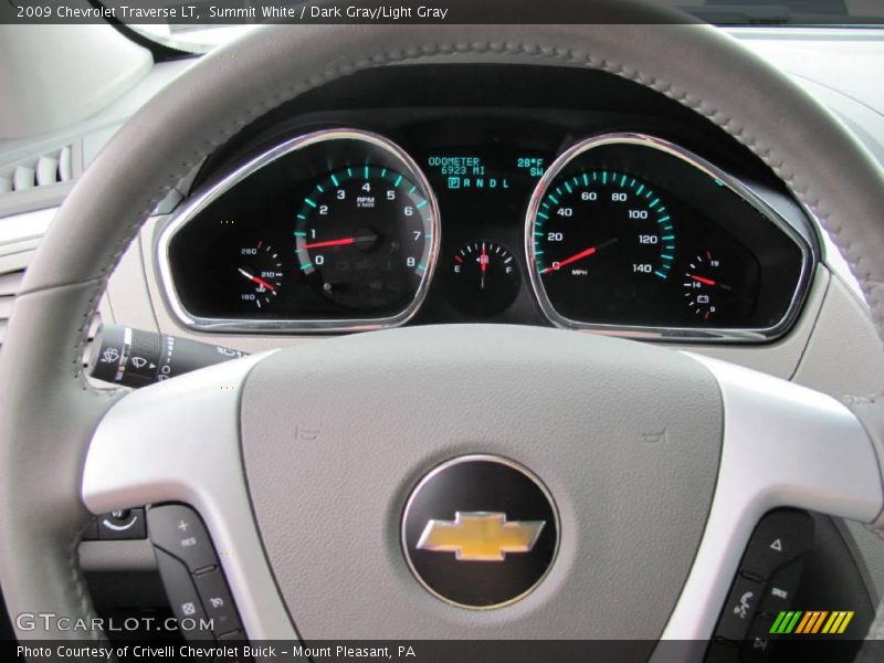 Summit White / Dark Gray/Light Gray 2009 Chevrolet Traverse LT