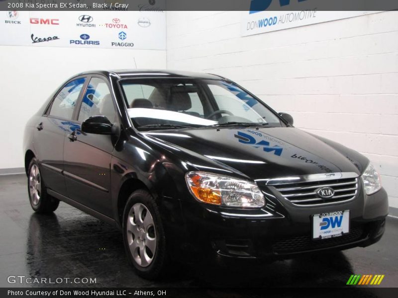 Black / Gray 2008 Kia Spectra EX Sedan