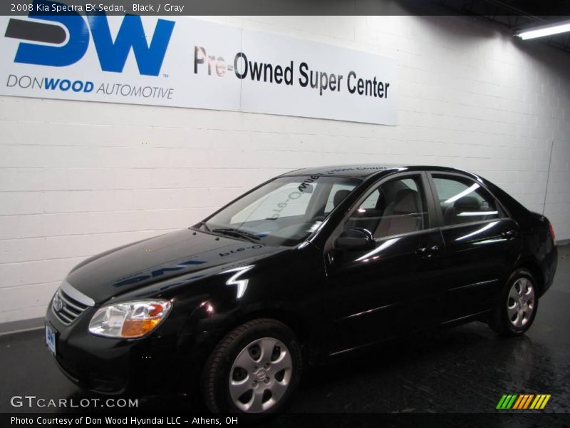 Black / Gray 2008 Kia Spectra EX Sedan