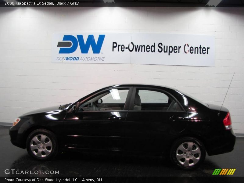 Black / Gray 2008 Kia Spectra EX Sedan