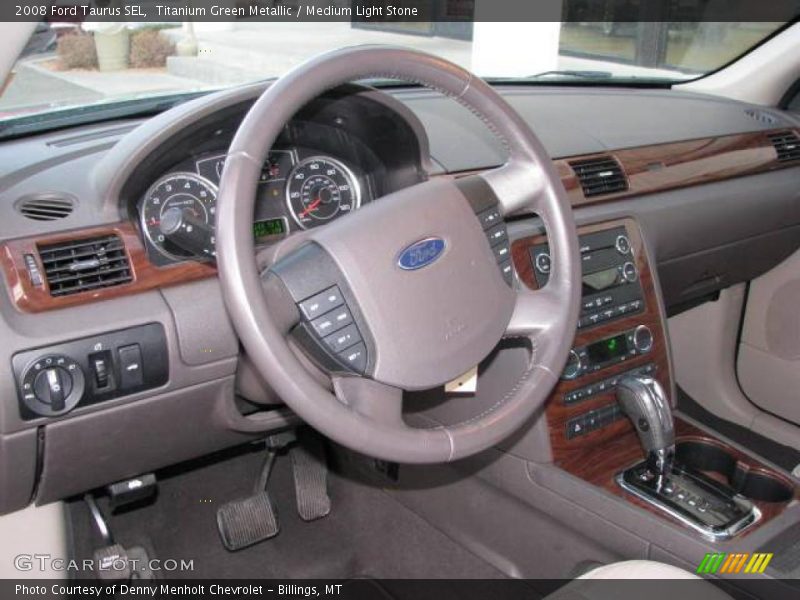 Titanium Green Metallic / Medium Light Stone 2008 Ford Taurus SEL