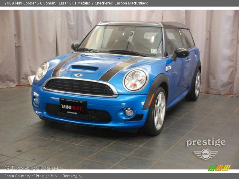 Laser Blue Metallic / Checkered Carbon Black/Black 2009 Mini Cooper S Clubman
