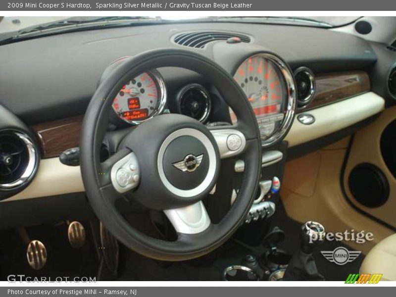 Sparkling Silver Metallic / Gravity Tuscan Beige Leather 2009 Mini Cooper S Hardtop