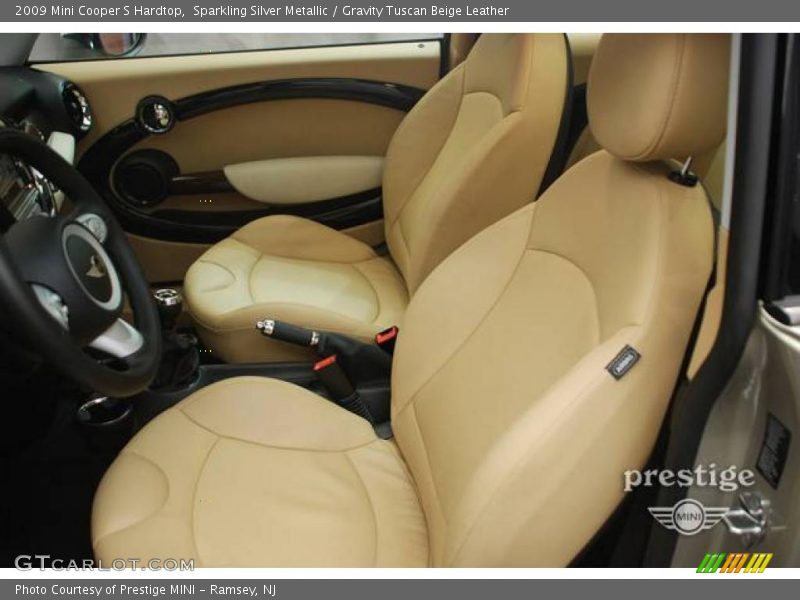 Sparkling Silver Metallic / Gravity Tuscan Beige Leather 2009 Mini Cooper S Hardtop
