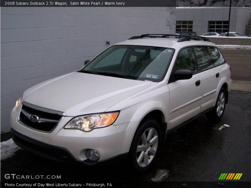 Satin White Pearl / Warm Ivory 2008 Subaru Outback 2.5i Wagon