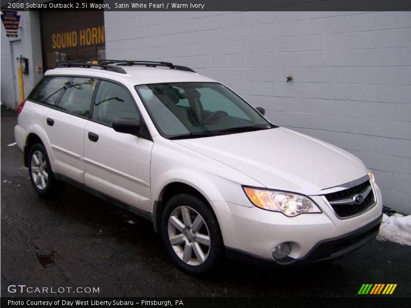 Satin White Pearl / Warm Ivory 2008 Subaru Outback 2.5i Wagon