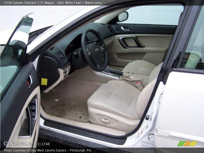 Satin White Pearl / Warm Ivory 2008 Subaru Outback 2.5i Wagon