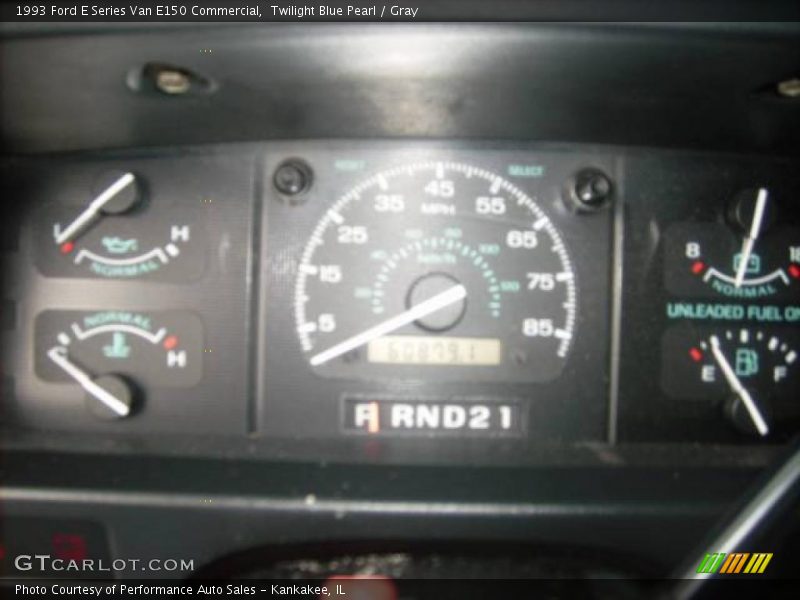 Twilight Blue Pearl / Gray 1993 Ford E Series Van E150 Commercial