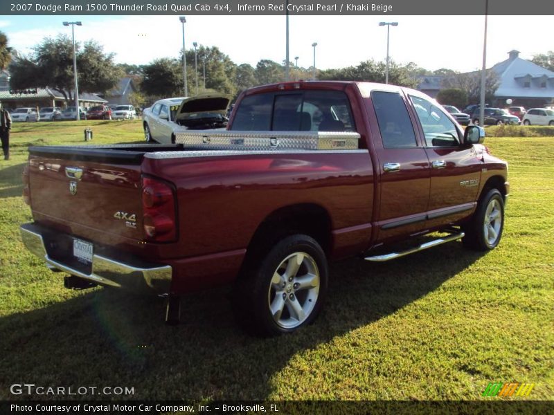 Inferno Red Crystal Pearl / Khaki Beige 2007 Dodge Ram 1500 Thunder Road Quad Cab 4x4