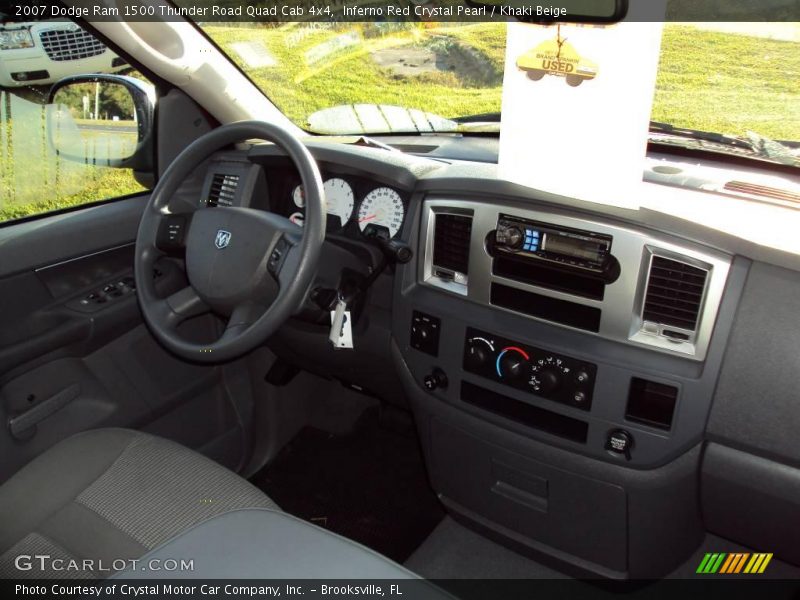 Inferno Red Crystal Pearl / Khaki Beige 2007 Dodge Ram 1500 Thunder Road Quad Cab 4x4