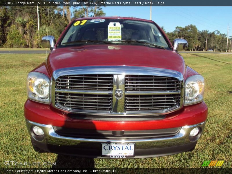 Inferno Red Crystal Pearl / Khaki Beige 2007 Dodge Ram 1500 Thunder Road Quad Cab 4x4