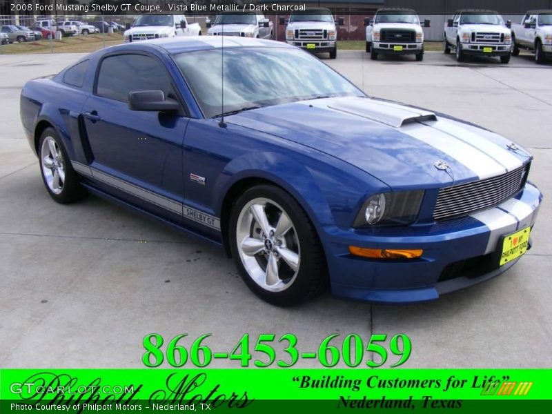 Vista Blue Metallic / Dark Charcoal 2008 Ford Mustang Shelby GT Coupe