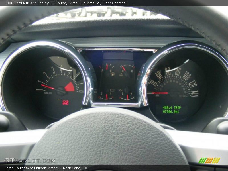 Vista Blue Metallic / Dark Charcoal 2008 Ford Mustang Shelby GT Coupe
