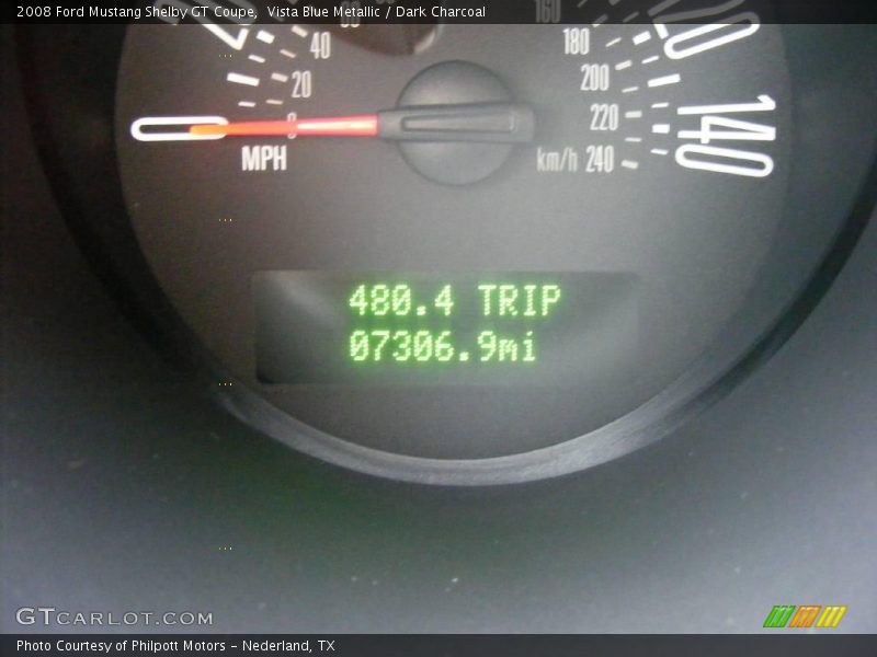 Vista Blue Metallic / Dark Charcoal 2008 Ford Mustang Shelby GT Coupe