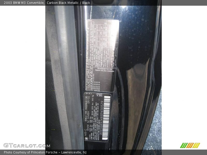 Carbon Black Metallic / Black 2003 BMW M3 Convertible
