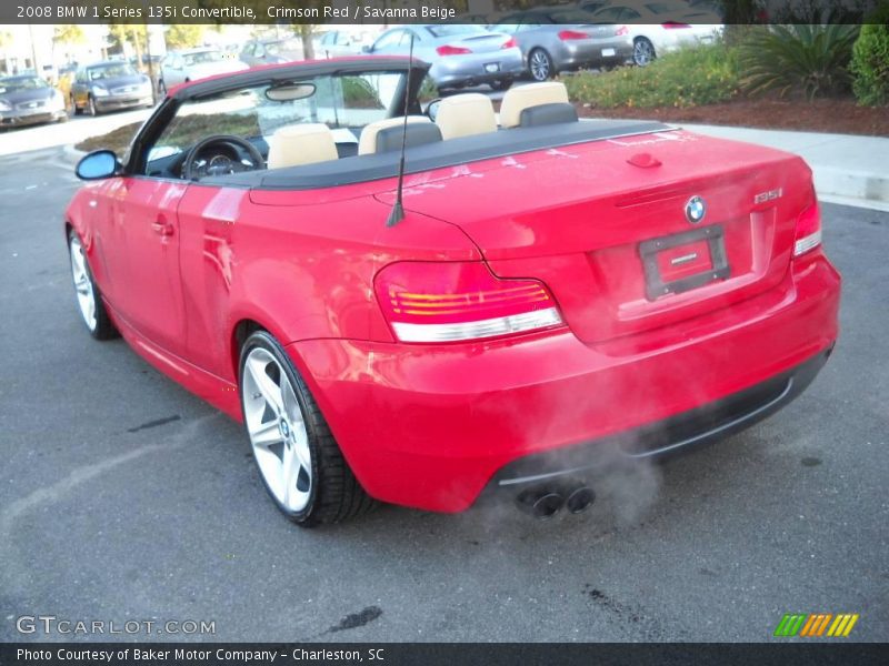 Crimson Red / Savanna Beige 2008 BMW 1 Series 135i Convertible