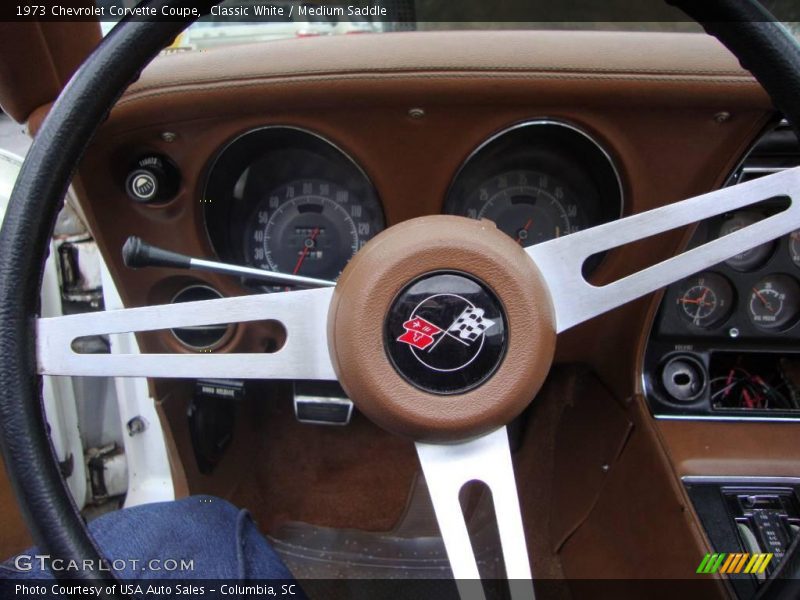 Classic White / Medium Saddle 1973 Chevrolet Corvette Coupe