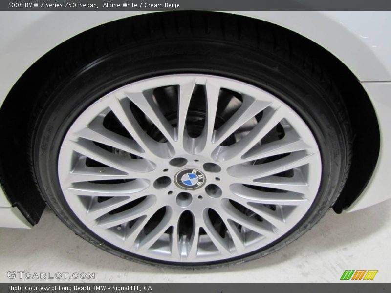 Alpine White / Cream Beige 2008 BMW 7 Series 750i Sedan
