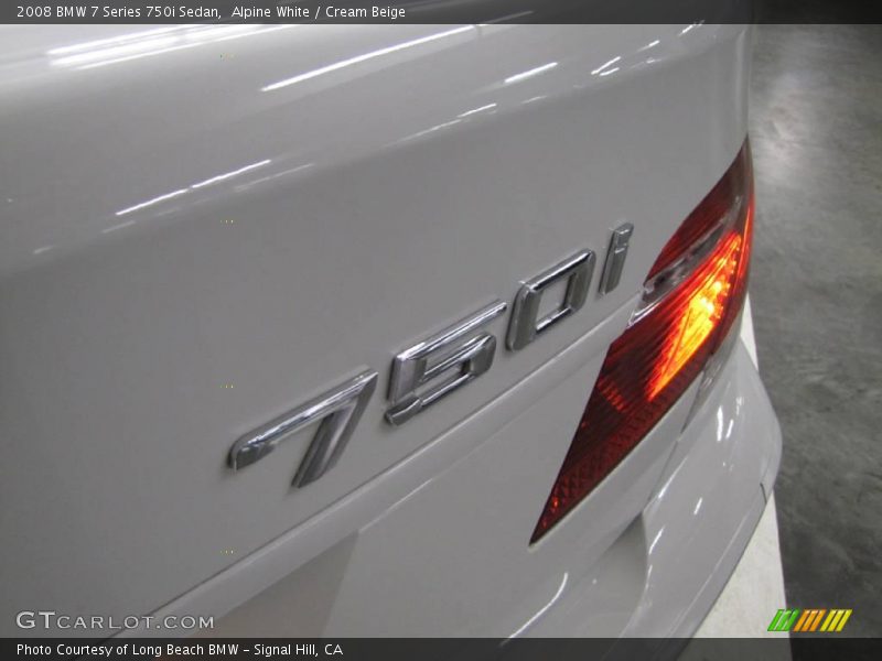 Alpine White / Cream Beige 2008 BMW 7 Series 750i Sedan