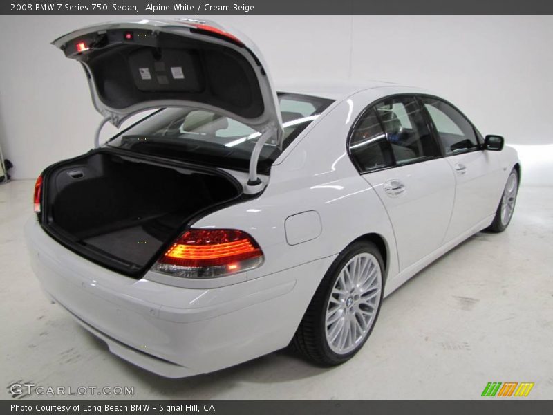 Alpine White / Cream Beige 2008 BMW 7 Series 750i Sedan