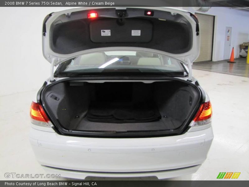 Alpine White / Cream Beige 2008 BMW 7 Series 750i Sedan