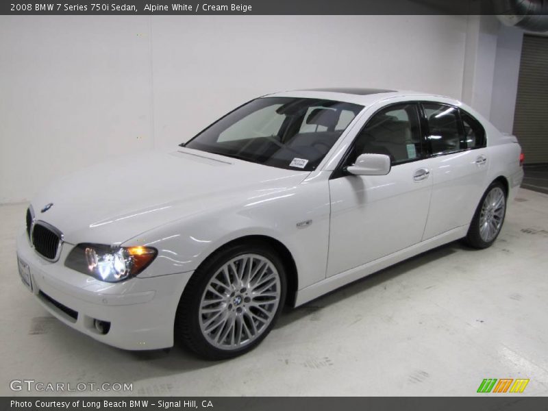 Alpine White / Cream Beige 2008 BMW 7 Series 750i Sedan