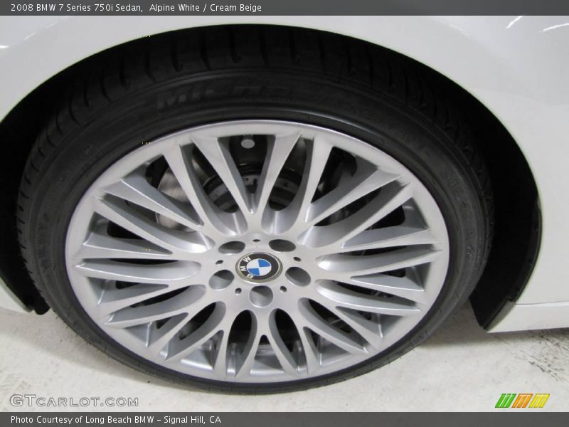 Alpine White / Cream Beige 2008 BMW 7 Series 750i Sedan