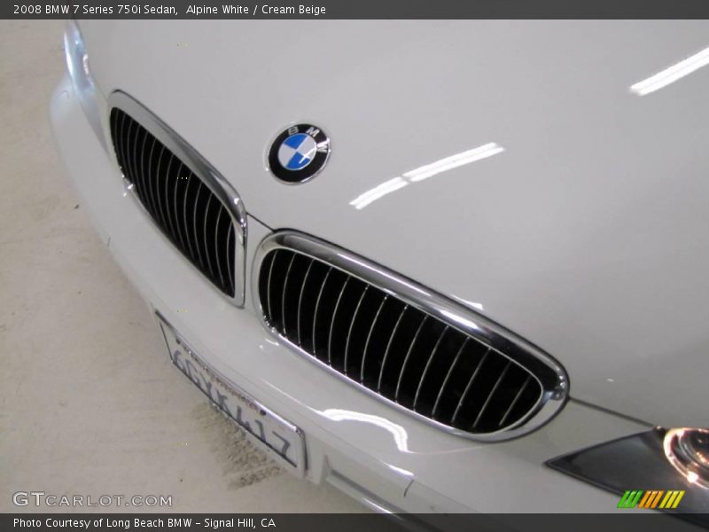 Alpine White / Cream Beige 2008 BMW 7 Series 750i Sedan