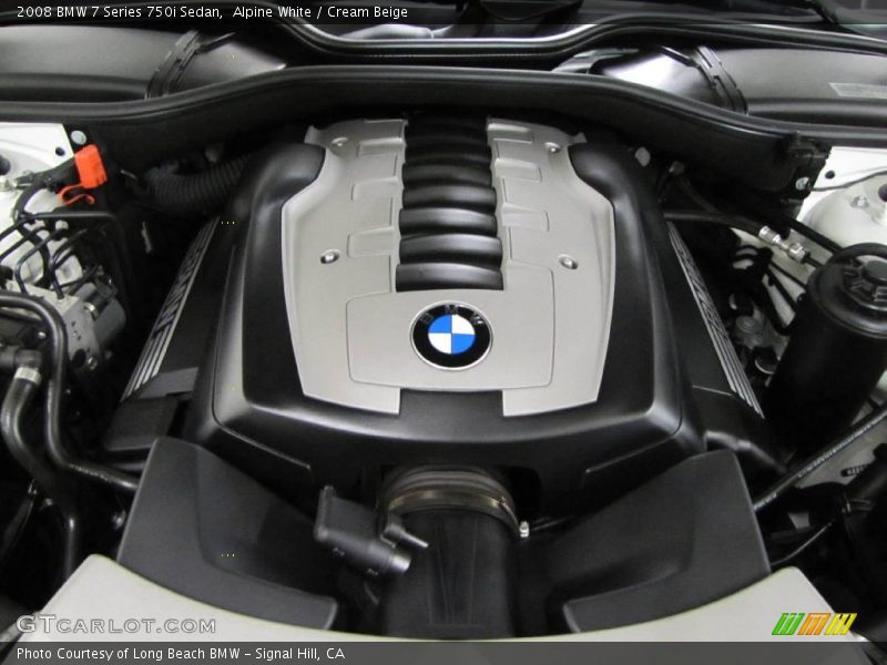 Alpine White / Cream Beige 2008 BMW 7 Series 750i Sedan