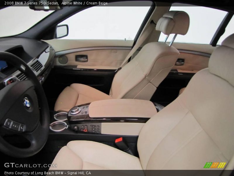 Alpine White / Cream Beige 2008 BMW 7 Series 750i Sedan
