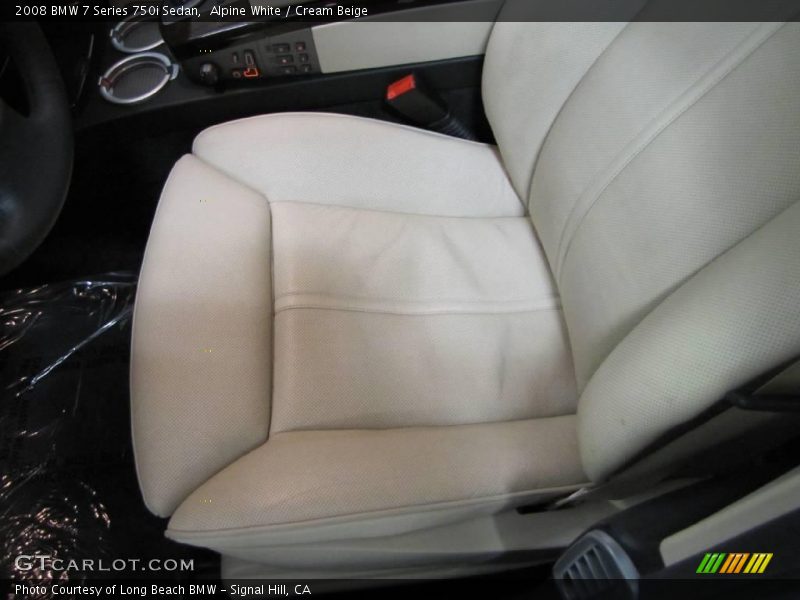 Alpine White / Cream Beige 2008 BMW 7 Series 750i Sedan