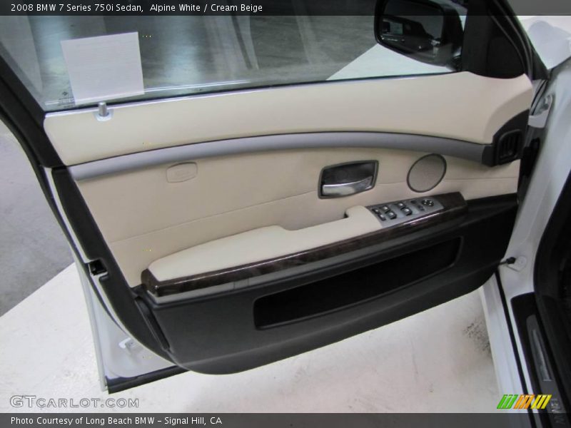 Alpine White / Cream Beige 2008 BMW 7 Series 750i Sedan