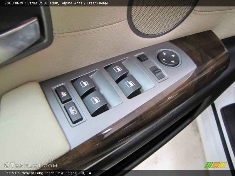 Alpine White / Cream Beige 2008 BMW 7 Series 750i Sedan