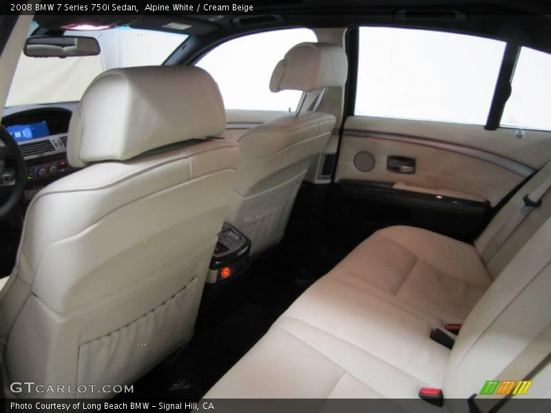 Alpine White / Cream Beige 2008 BMW 7 Series 750i Sedan
