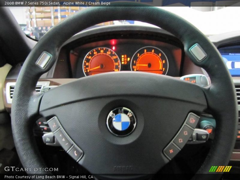 Alpine White / Cream Beige 2008 BMW 7 Series 750i Sedan