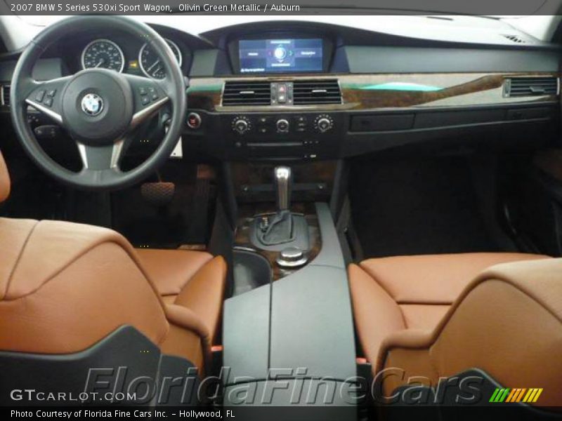 Olivin Green Metallic / Auburn 2007 BMW 5 Series 530xi Sport Wagon
