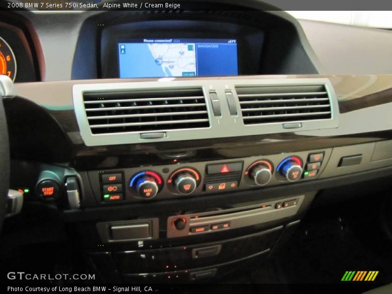Alpine White / Cream Beige 2008 BMW 7 Series 750i Sedan