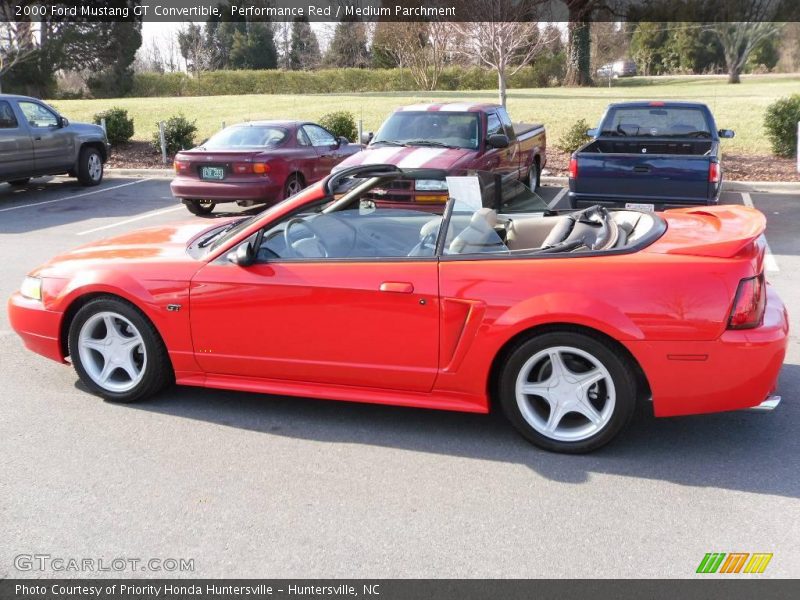 Performance Red / Medium Parchment 2000 Ford Mustang GT Convertible