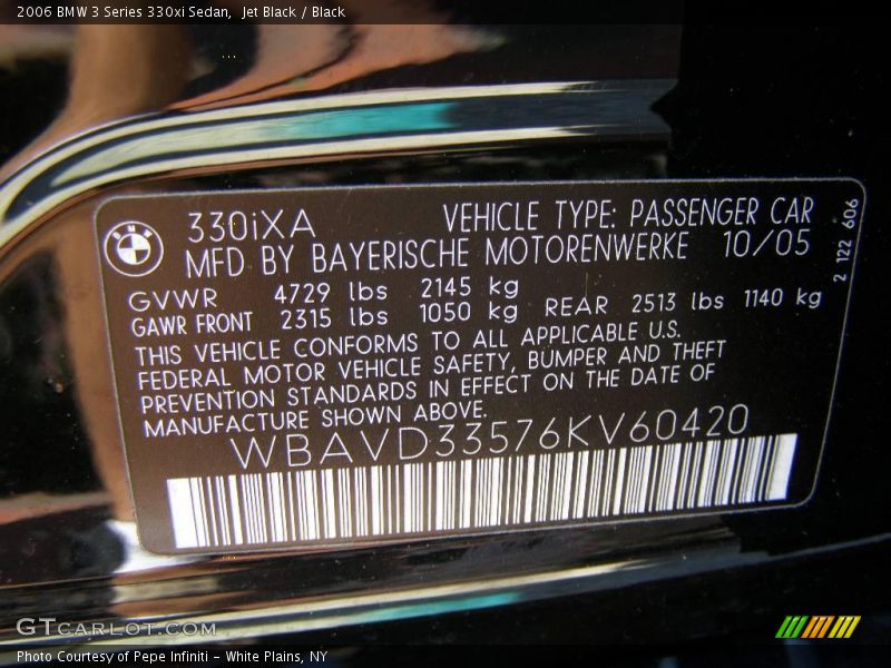 Jet Black / Black 2006 BMW 3 Series 330xi Sedan