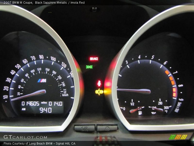 Black Sapphire Metallic / Imola Red 2007 BMW M Coupe