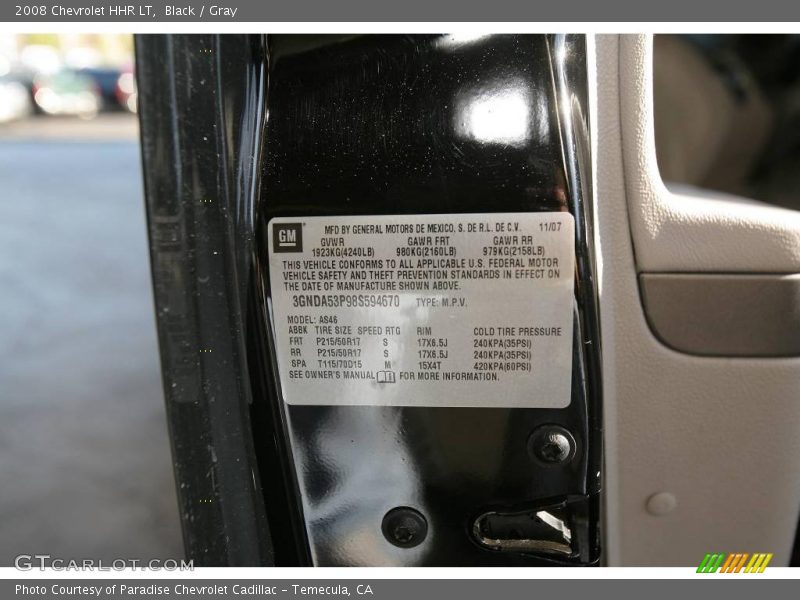 Black / Gray 2008 Chevrolet HHR LT